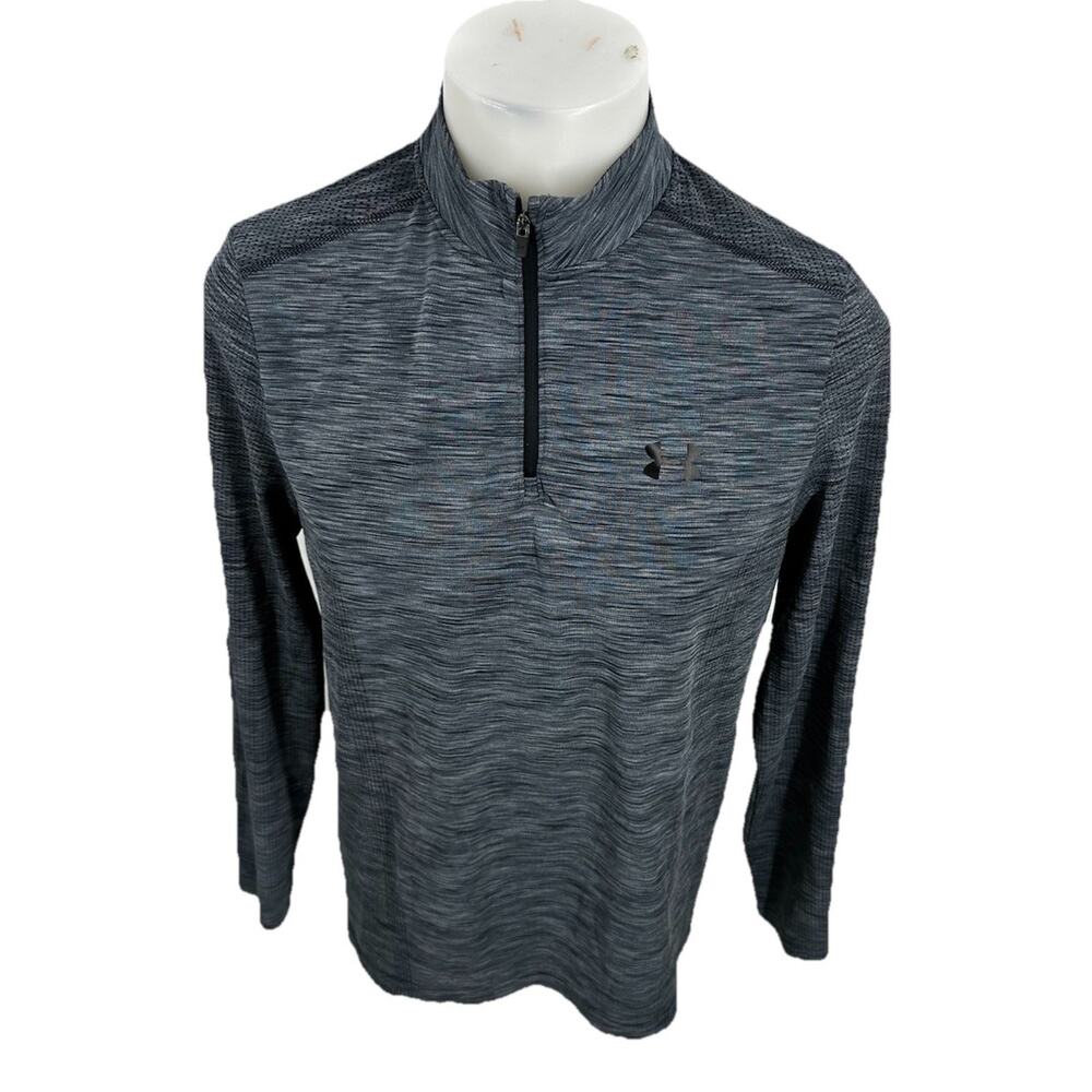 Under Armour Large Men Fitted Threadborne 1/4 Zip T-shirt Active Light 36-22